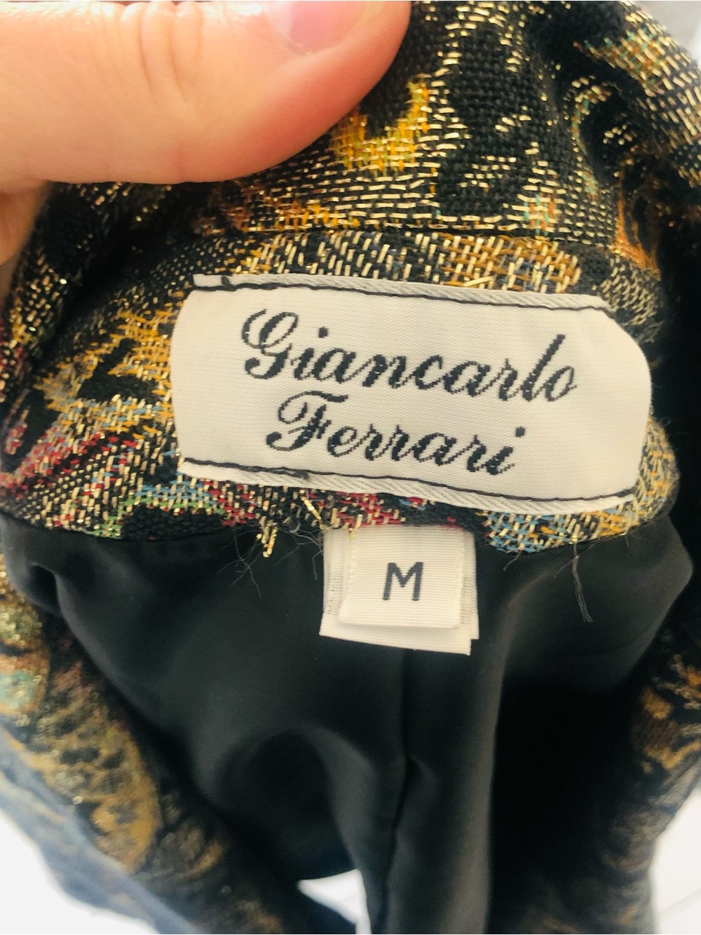 Ferrari Gold and Black Paisley Brocade Blazer Jacket - Picture 4 of 4